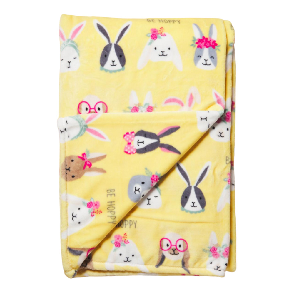 Yellow Easter Bunny Throw
